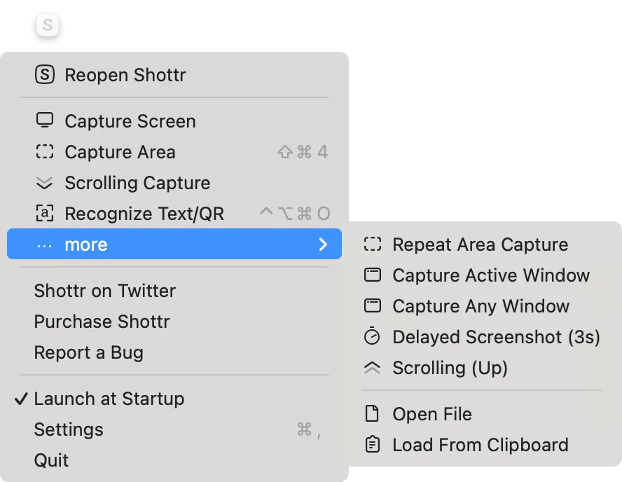shottr menu bar